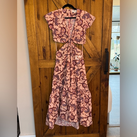 A.L.C Alexandria Gathered Cut Out Floral Dress - Picture 3 of 8